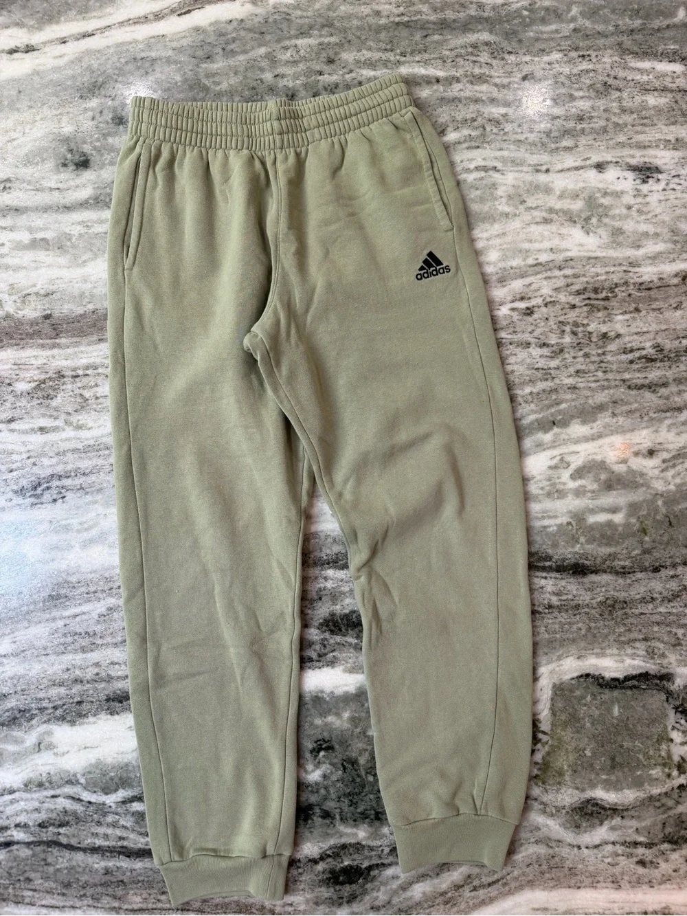 Adidas Kids Olive Green Jogger Pants with Logo